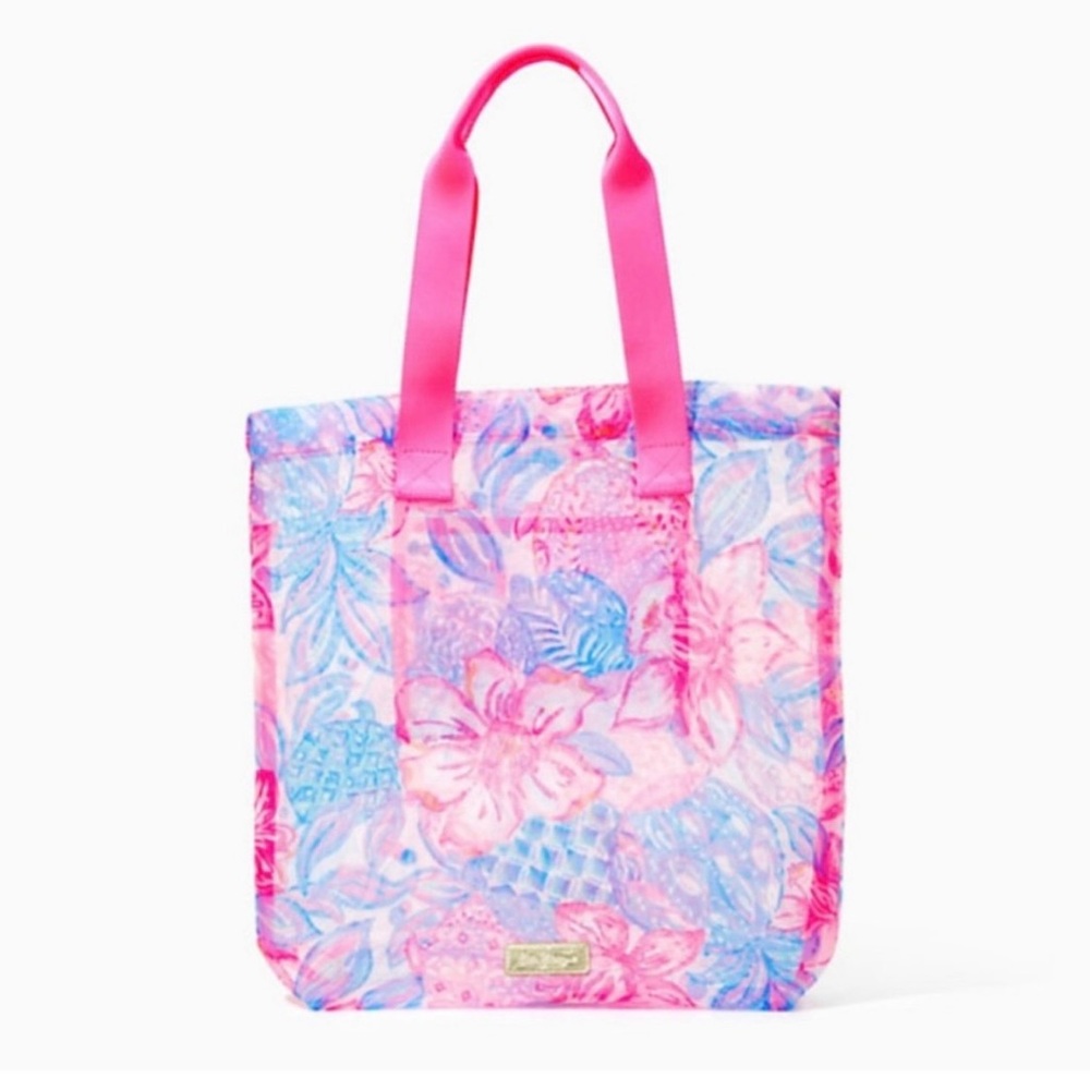 Lilly Pulitzer Mesh Floral Beach Tote